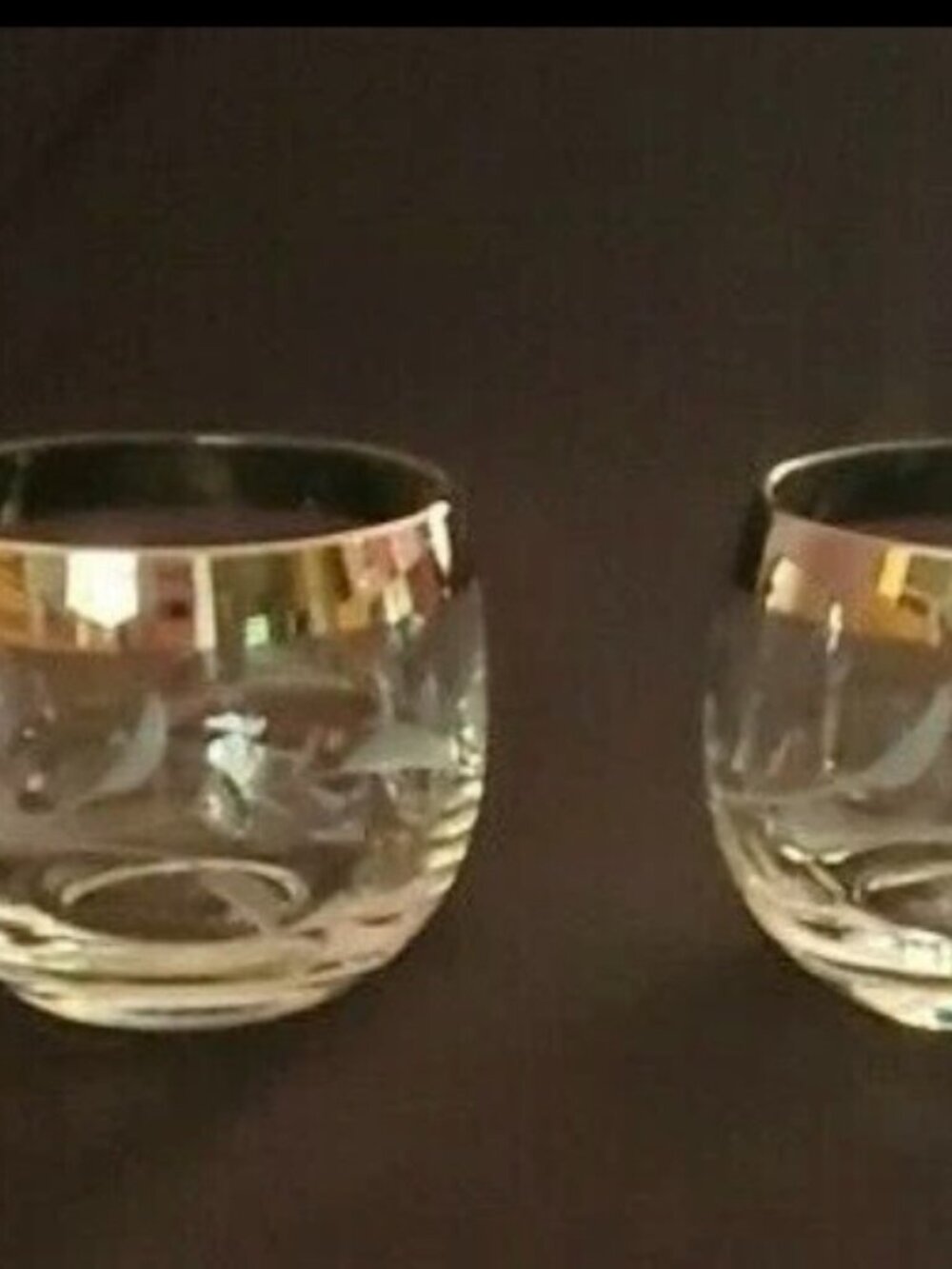 Etched Roly Poly Dorothy Thorp Like Glasses Set of 2